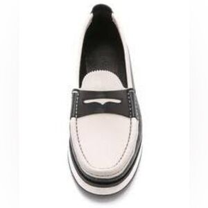 Rag & Bone Tanja Black and Cream Penny Loafers Size 38.5